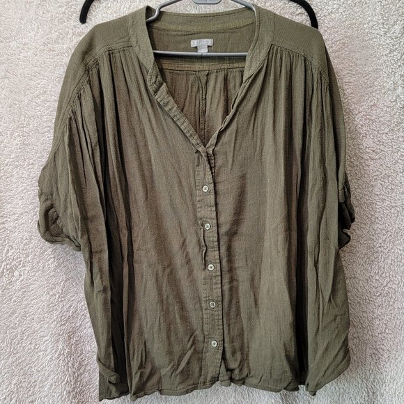 Falls Creek Green Casual Shirt - 2X - Picture 1 of 2